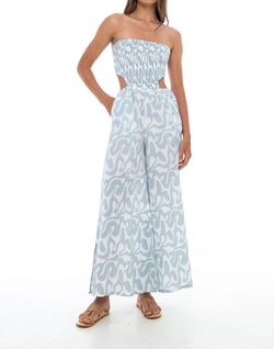 Style 1-1051200579-3855 Phie Collective Blue Size 0 Summer Wedding Guest Pattern Jumpsuit Dress on Queenly