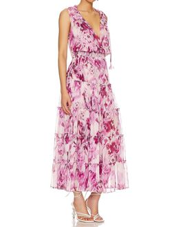 Style 1-1138617550-3855 Misa Los Angeles Pink Size 0 Print Tall Height Ruffles Cocktail Dress on Queenly