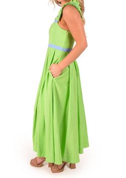 Style 1-1313036688-3472 Emily McCarthy Green Size 4 Tall Height Ruffles Cocktail Dress on Queenly