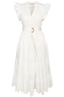 Style 1-2075857488-3855 Crosby by Mollie Burch White Size 0 Belt Free Shipping A-line Dress on Queenly