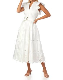Style 1-2075857488-3855 Crosby by Mollie Burch White Size 0 Belt Free Shipping A-line Dress on Queenly