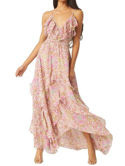 Style 1-2392388082-2901 Misa Los Angeles Pink Size 8 V Neck Tall Height A-line Dress on Queenly