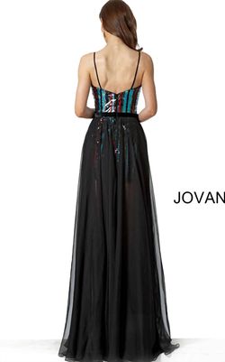 Style 1-3110763422-1901 JOVANI Multicolor Size 6 Polyester Free Shipping Sequined Floor Length Side slit Dress on Queenly
