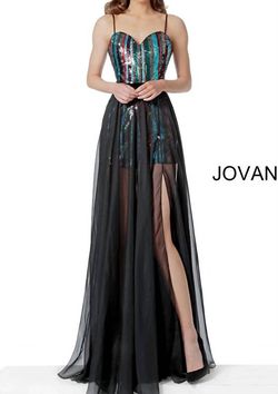 Style 1-3110763422-1901 JOVANI Multicolor Size 6 Polyester Free Shipping Sequined Floor Length Side slit Dress on Queenly