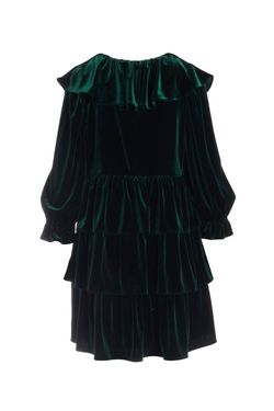 Style 1-3542703646-3855 Crosby by Mollie Burch Green Size 0 Mini Velvet Sorority Cocktail Dress on Queenly