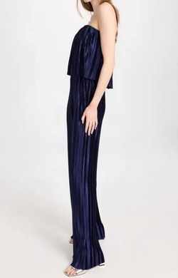 Style 1-3892110818-3855 Amanda Uprichard Blue Size 0 Strapless Semi Formal Jersey Tall Height Jumpsuit Dress on Queenly