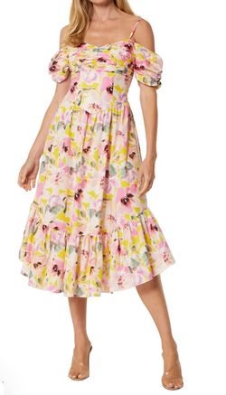 Style 1-4020697286-3236 Misa Los Angeles Yellow Size 4 Fitted Print Mini Cocktail Dress on Queenly