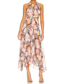 Style 1-63742703-1498 A.L.C. Multicolor Size 4 Print Mini Pageant Cut Out Keyhole Cocktail Dress on Queenly