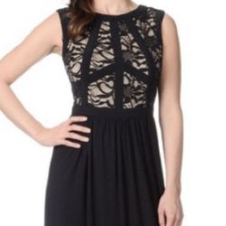 R&M Richards Black Size 6 Jersey Swoop Cocktail Dress on Queenly