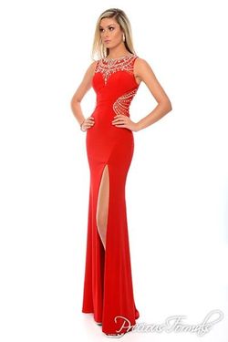 Style P10623 Precious Formals Red Size 16 Free Shipping 50 Off Plus Size Side slit Dress on Queenly