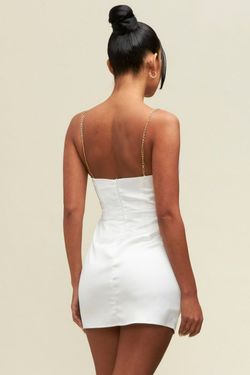 Style LD9633 Luxxel White Size 4 Bachelorette Bridal Shower Engagement Mini Cocktail Dress on Queenly