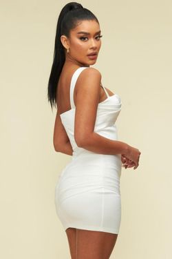 Style LD8593 Luxxel White Size 4 Tall Height Engagement Mini Cocktail Dress on Queenly