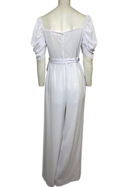 Style LJP5498 Luxxel White Size 6 Sleeves Bachelorette Engagement Floor Length Jumpsuit Dress on Queenly