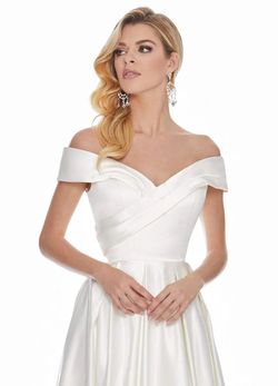 Style 1343  Ashley Lauren White Train Military 70 Off A-line Dress on Queenly