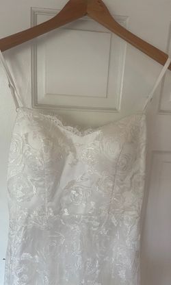 Whiskey Girl White Size 12 Wedding Tall Height Lace Straight Dress on Queenly