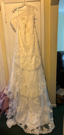 Style 771748 Alfred Angelo White Size 22 Floor Length Plus Size 50 Off Mermaid Dress on Queenly