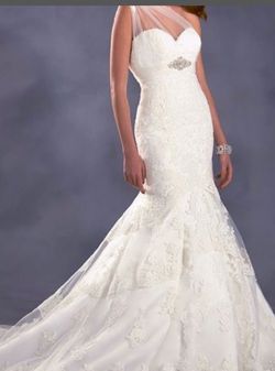 Style 771748 Alfred Angelo White Size 22 Floor Length Plus Size 50 Off Mermaid Dress on Queenly