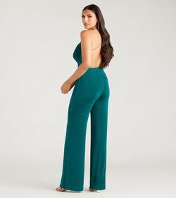 Style 06502-2353 Windsor Green Size 8 Backless Tall Height Jumpsuit Dress on Queenly