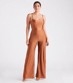 Style 06502-2360 Windsor Brown Size 0 Wedding Guest Cut Out Jumpsuit Dress on Queenly