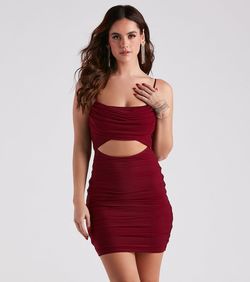 Style 05103-4681 Windsor Red Size 8 Sheer Cocktail Dress on Queenly
