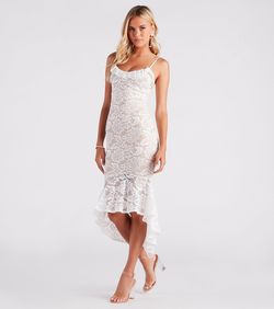 Style 05101-2284 Windsor White Size 8 Graduation Lace Cocktail Dress on Queenly