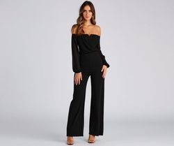 Style 06502-0724 Windsor Black Size 4 Sorority Party Jumpsuit Dress on Queenly