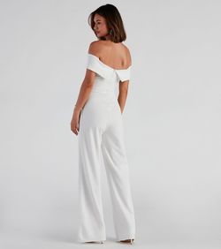 Style 06502-0603 Windsor White Size 12 Tall Height Bachelorette Jumpsuit Dress on Queenly