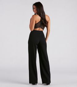 Style 06502-2330 Windsor Black Size 0 Cocktail Jersey Jumpsuit Dress on Queenly