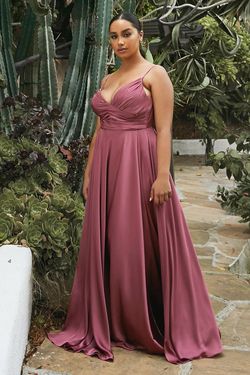 Style CD7485C Cinderella Divine Pink Size 22 Plus Size Sweetheart A-line Dress on Queenly