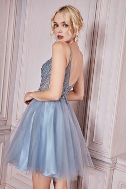 Style CD0190 Cinderella Divine Blue Size 0 Tulle Teal Cocktail Dress on Queenly