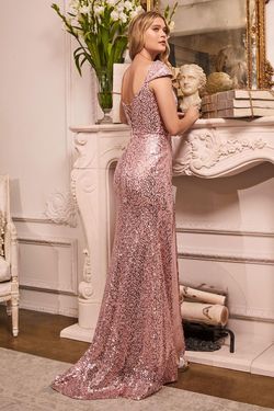 Style CDCH171 Cinderella Divine Pink Size 10 Black Tie Floor Length Side slit Dress on Queenly