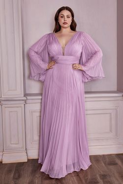 Style CD242C Cinderella Divine Purple Size 22 Plus Size Military Cd242c Long Sleeve A-line Dress on Queenly