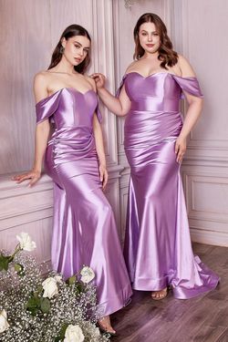 Style CDCH163C Cinderella Divine Purple Size 28 Floor Length Tall Height Sweetheart Mermaid Dress on Queenly