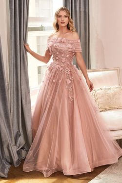 Style CD955 Cinderella Divine Pink Size 12 Prom Corset A-line Dress on Queenly