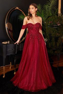Style CD0198 Cinderella Divine Red Size 4 Prom Military Floor Length A-line Dress on Queenly