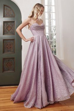 Style CD252 Cinderella Divine Purple Size 4 Military Floor Length Lavender Prom A-line Dress on Queenly