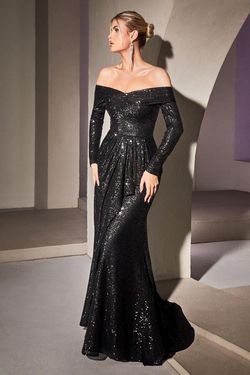 Style CDCH135 Cinderella Divine Black Size 20 Military Floor Length Mermaid Dress on Queenly