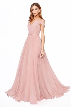 Style CD0156 Cinderella Divine Pink Size 10 Floor Length Bridesmaid A-line Dress on Queenly