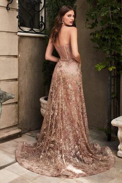 Style CDCB046 Cinderella Divine Pink Size 6 Rose Gold Floor Length Mermaid Dress on Queenly