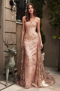 Style CDCB046 Cinderella Divine Pink Size 6 Cdcb046 Military Rose Gold Teal Mermaid Dress on Queenly