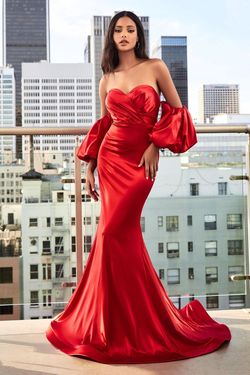 Style CD983 Cinderella Divine Red Size 18 Tall Height Prom Fitted Mermaid Dress on Queenly