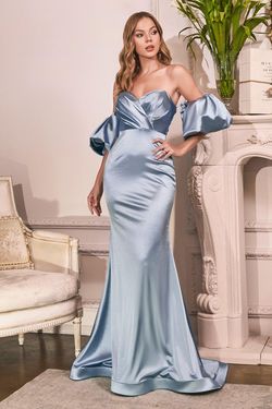 Style CD983 Cinderella Divine Blue Size 18 Satin Mermaid Dress on Queenly