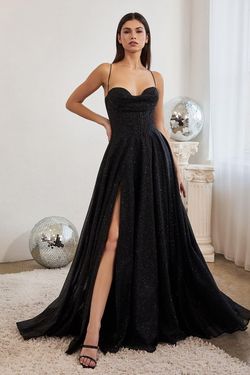 Style CD252C Cinderella Divine Black Size 24 Floor Length Plus Size Cd252c A-line Dress on Queenly