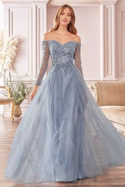 Style CD0172 Cinderella Divine Blue Size 20 Prom Plus Size Tulle A-line Dress on Queenly