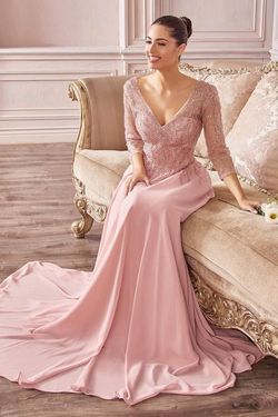 Style CD0171 Cinderella Divine Pink Size 20 V Neck Party Floor Length A-line Dress on Queenly