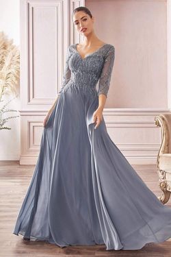 Style CD0171 Cinderella Divine Blue Size 24 V Neck Tall Height Sweetheart A-line Dress on Queenly