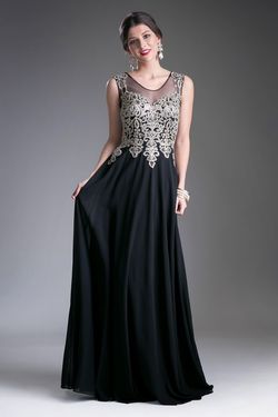 Style CD2635 Cinderella Divine Black Size 4 Prom Military A-line Dress on Queenly