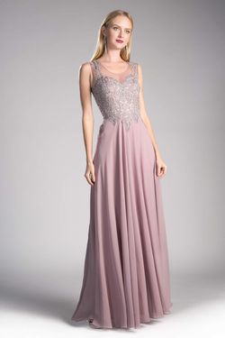 Style CD2635 Cinderella Divine Pink Size 8 Lace Embroidery Military A-line Dress on Queenly