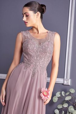 Style CD2635 Cinderella Divine Pink Size 8 Embroidery Sheer Lace A-line Dress on Queenly