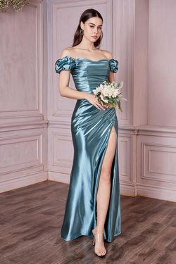 Style CDKV1056 Cinderella Divine Blue Size 20 Black Tie Flare Plus Size Side slit Dress on Queenly